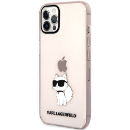 Karl Lagerfeld Ikonik Choupette dėklas iPhone 12 / iPhone 12 Pro - rožinis