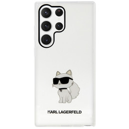 Karl Lagerfeld Ikonik Choupette dėklas Samsung Galaxy S23 Ultra - skaidrus
