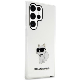 Karl Lagerfeld Ikonik Choupette dėklas Samsung Galaxy S23 Ultra - skaidrus