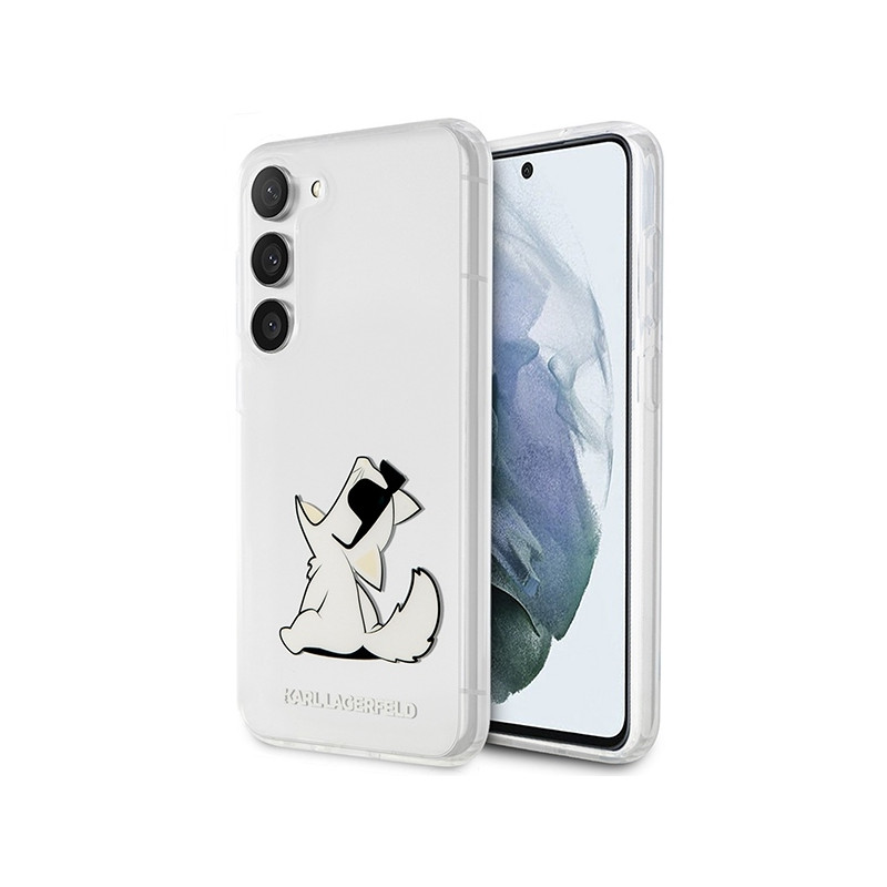 Karl Lagerfeld Choupette Fun dėklas Samsung Galaxy S23+ - skaidrus