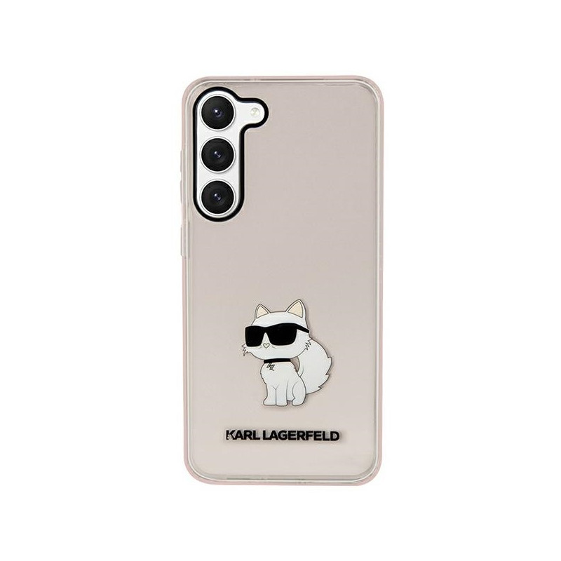 Karl Lagerfeld Ikonik Choupette dėklas, skirtas Samsung Galaxy S23+ - rožinis