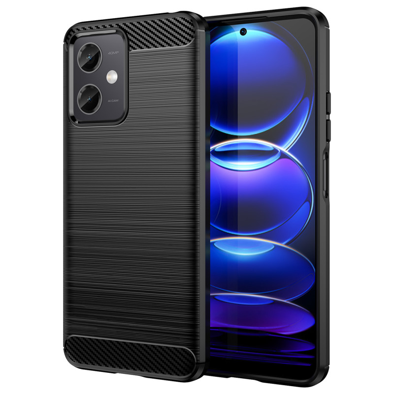 Anglies dėklas Xiaomi Poco X5 5G / Redmi Note 12 5G lankstus silikoninis anglies dangtelis juodas