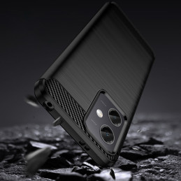 Anglies dėklas Xiaomi Poco X5 5G / Redmi Note 12 5G lankstus silikoninis anglies dangtelis juodas