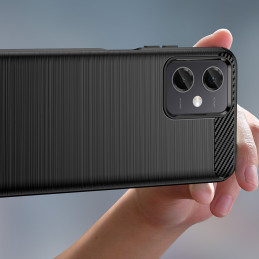Anglies dėklas Xiaomi Poco X5 5G / Redmi Note 12 5G lankstus silikoninis anglies dangtelis juodas