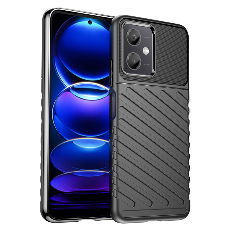 „Thunder Case Xiaomi Poco X5 5G“ / „Redmi Note 12 5G“ silikoninis šarvuotas dangtelis juodas