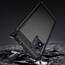 Anglies dėklas Motorola Moto E13 lankstus silikoninis anglies dangtelis juodas