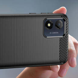 Anglies dėklas Motorola Moto E13 lankstus silikoninis anglies dangtelis juodas