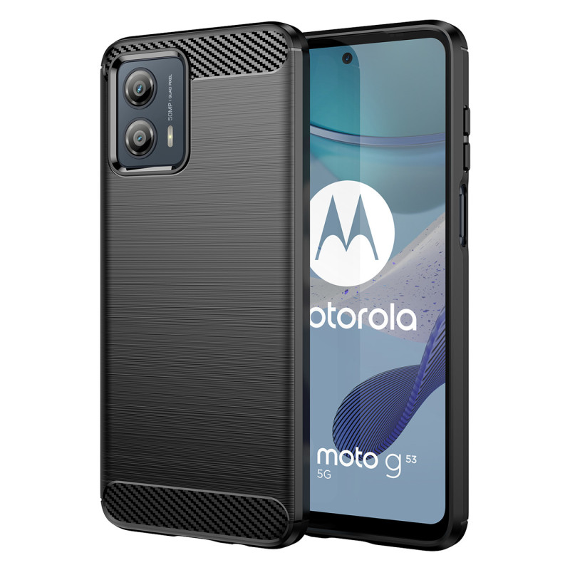 Anglies dėklas Motorola Moto G53 lankstus silikoninis anglies dangtelis juodas