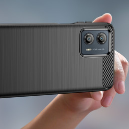 Anglies dėklas Motorola Moto G53 lankstus silikoninis anglies dangtelis juodas