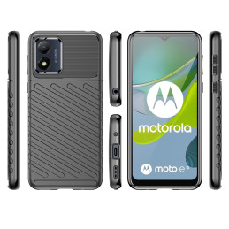 „Thunder“ dėklas Motorola Moto E13 silikoninis šarvuotas dangtelis, juodas