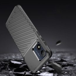 „Thunder“ dėklas Motorola Moto E13 silikoninis šarvuotas dangtelis, juodas