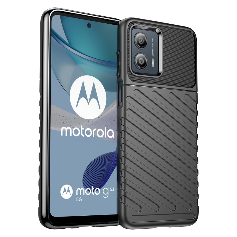 Thunder Dėklas Motorola Moto G53, silikonas, šarvuotas dangtelis, juodas