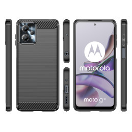 Anglies dėklas Motorola Moto G13, lankstus silikoninis anglies dangtelis, juodas