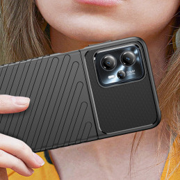 „Thunder“ dėklas Motorola Moto G13 silikoninis šarvuotas dangtelis, juodas
