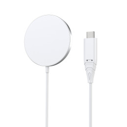 Choetech 15W Qi belaidis indukcinis įkroviklis su MagSafe balta (H046+T518-F)