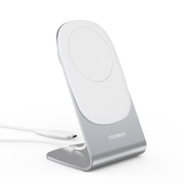 Choetech 15W Qi belaidis indukcinis įkroviklis su MagSafe balta (H046+T518-F)