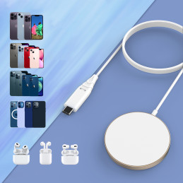 „Choetech“ 15 W belaidis magnetinis „MagSafe“ įkroviklis, skirtas „iPhone 12/ 13/ 14 Gold“ (T518-F-GO)