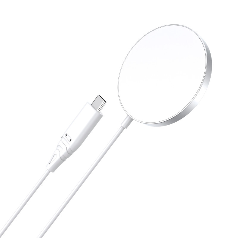 Choetech 15 W indukcinis įkroviklis su USB C laidu baltas (T518-F)