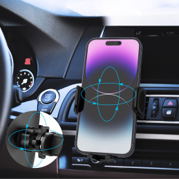 Choetech automobilio oro ventiliacijos laikiklio spaustukas telefono laikiklis juodas (H066)
