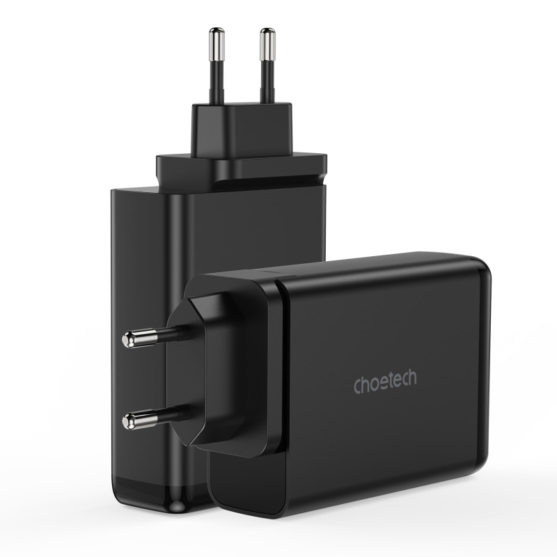 Choetech GaN įkroviklis 140W 4 prievadai (2x USB C, 2x USB) juodas (PD6005)