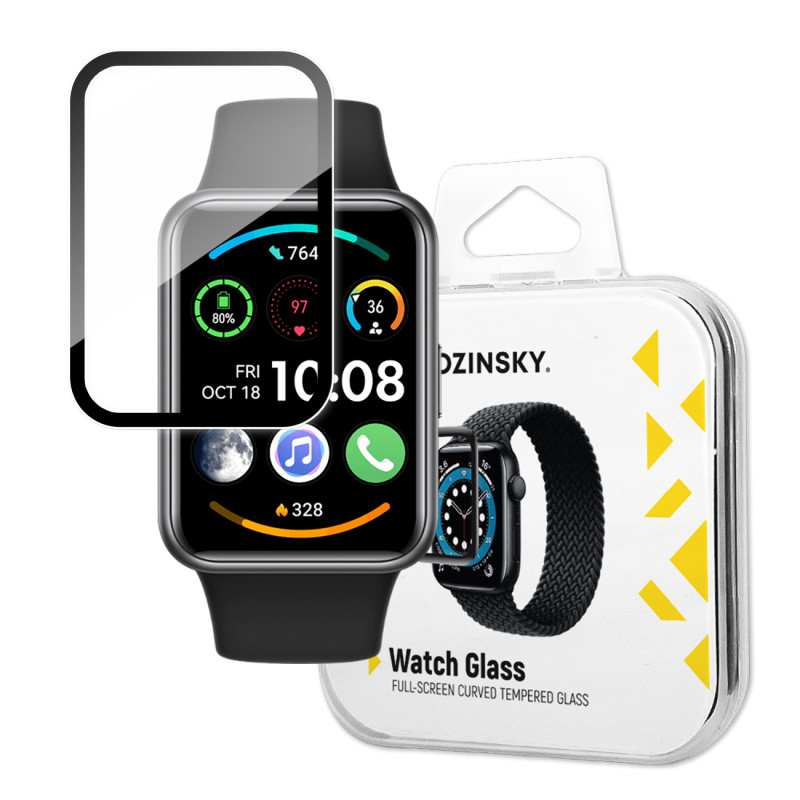 Wozinsky Full Glue grūdintas stiklas viso ekrano grūdintas stiklas, skirtas Huawei Watch Fit 2 9H su juodu rėmeliu