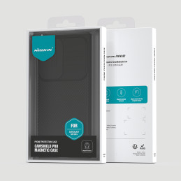 Nillkin CamShield Pro magnetinis dėklas, skirtas Samsung Galaxy S23 Ultra Magnetic MagSafe su fotoaparato apsauga, juoda