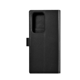 iCarer piniginės dėklas, skirtas Samsung Galaxy S23 Ultra odinis piniginės dangtelis juodas