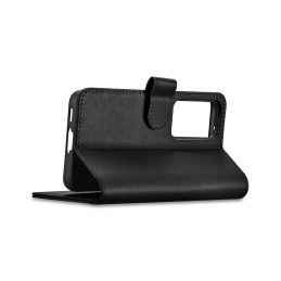 iCarer Wallet Case dėklas, skirtas Samsung Galaxy S23+ odinis piniginės dangtelis juodas
