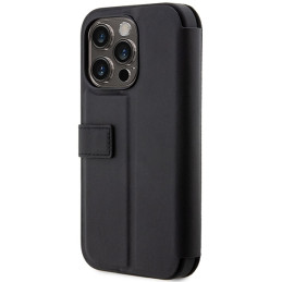 BMW Leather Textured & Stripe dėklas, skirtas iPhone 14 Pro Max - juodas