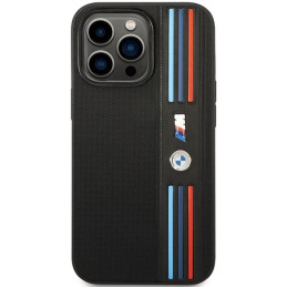 BMW Tricolor M Collection dėklas iPhone 14 Pro - juodas
