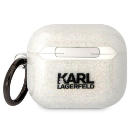 Karl Lagerfeld Glitter Karl&Choupette dėklas, skirtas AirPods 3 - skaidrus