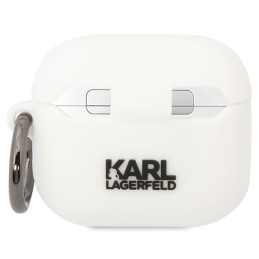 Karl Lagerfeld Silikoninis Karl&Choupette dėklas, skirtas AirPods 3 - baltas