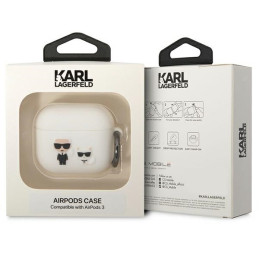 Karl Lagerfeld Silikoninis Karl&Choupette dėklas, skirtas AirPods 3 - baltas