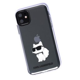 Karl Lagerfeld Ikonik Choupette dėklas iPhone 11 / Xr - skaidrus