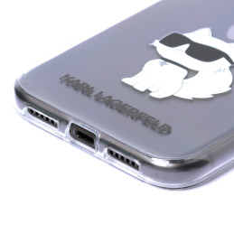 Karl Lagerfeld Ikonik Choupette dėklas iPhone 11 / Xr - skaidrus