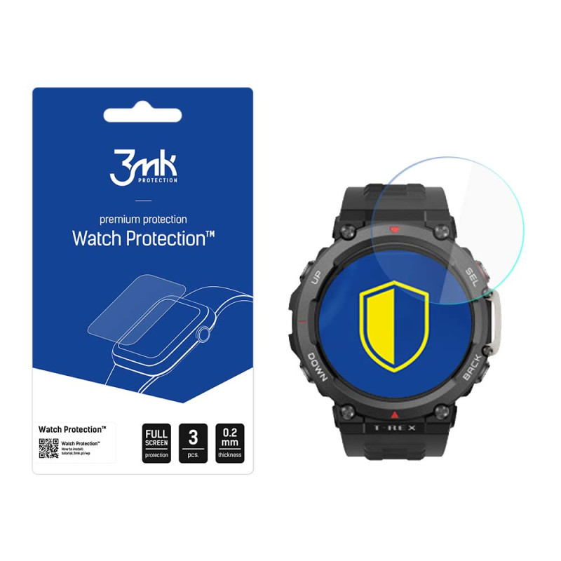3mk Watch Protection™ v. FlexibleGlass Lite hibridinis stiklas ant Amazfit T-Rex 2