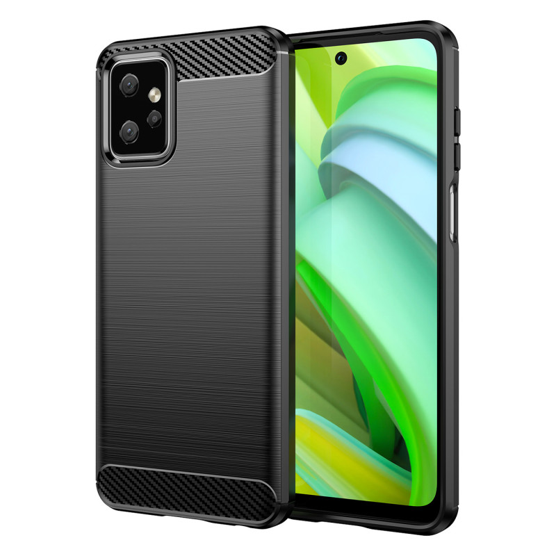 Karboninis dėklas, skirtas Motorola Moto G Power 2023 lanksčiam silikoniniam anglies dangčiui juodos spalvos