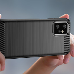 Karboninis dėklas, skirtas Motorola Moto G Power 2023 lanksčiam silikoniniam anglies dangčiui juodos spalvos