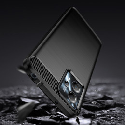 Carbon Case Motorola Moto G53 / G13 lankstus silikoninis anglies dangtelis juodas