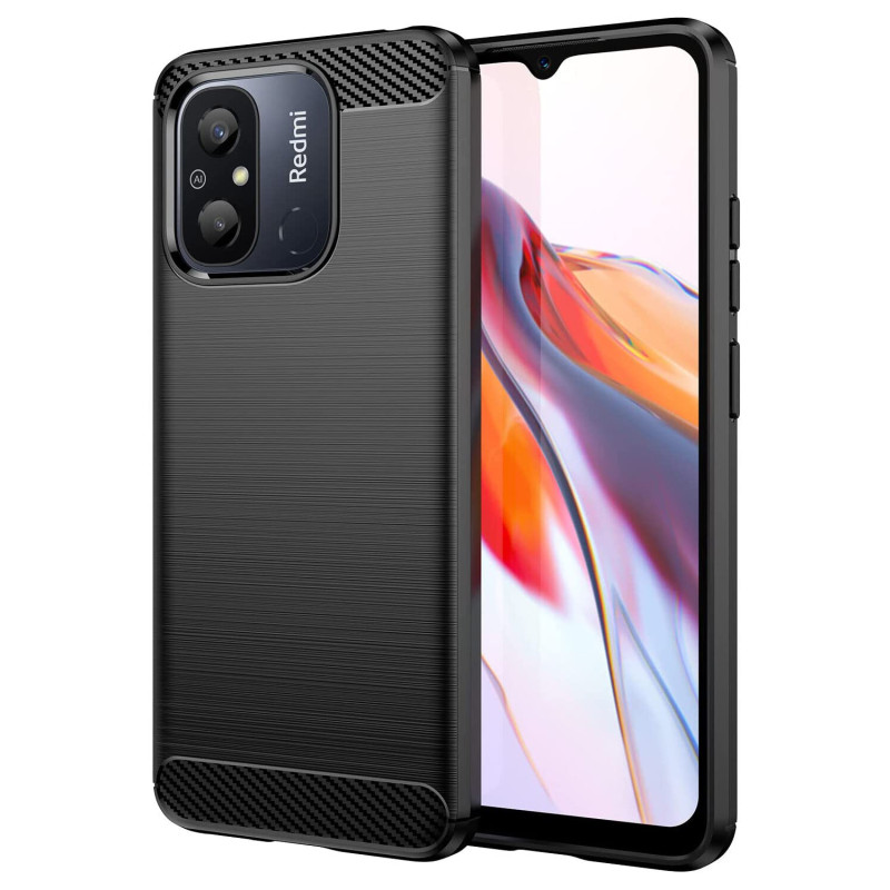 Anglies dėklas skirtas Xiaomi Redmi 11A / Poco C55 / Redmi 12C lankstus silikoninis anglies dangtelis juodas