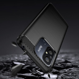 Anglies dėklas skirtas Xiaomi Redmi 11A / Poco C55 / Redmi 12C lankstus silikoninis anglies dangtelis juodas