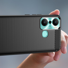 Anglies dėklas Infinix Hot 20 Play lankstus silikoninis anglies dangtelis juodas
