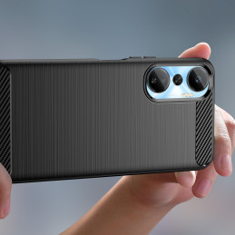 Anglies dėklas Infinix Hot 20 lankstus silikoninis anglies dangtelis juodas