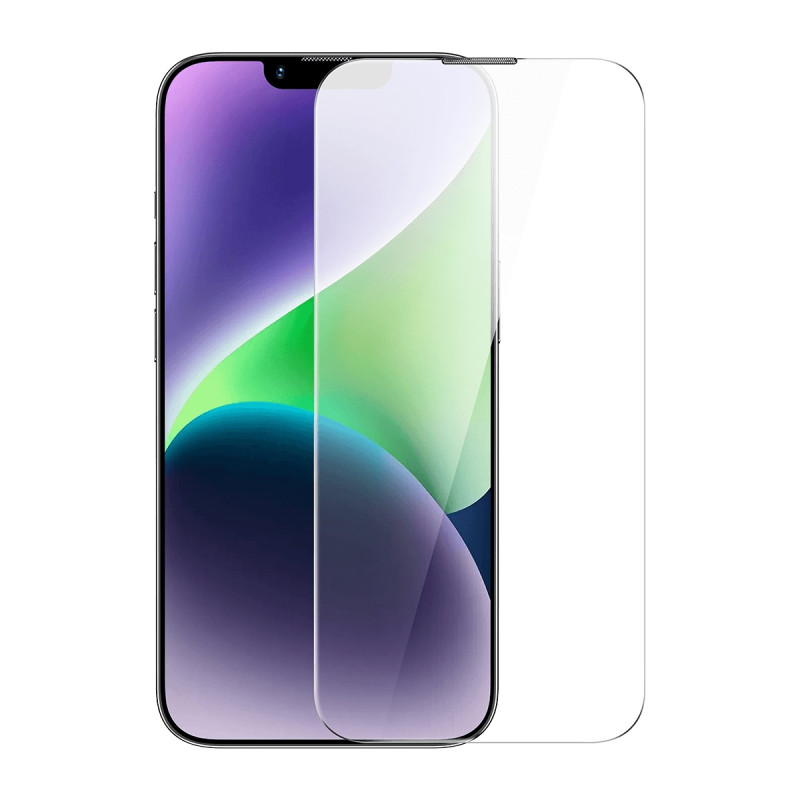 Baseus grūdintas stiklas, skirtas iPhone 14 Plus / 13 Pro Max per visą ekraną su 0,4 mm garsiakalbio dangteliu + tvirtin...