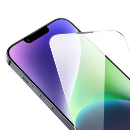 Baseus grūdintas stiklas, skirtas iPhone 14 Plus / 13 Pro Max per visą ekraną su 0,4 mm garsiakalbio dangteliu + tvirtin...