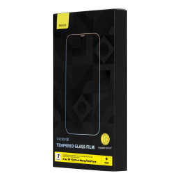 Baseus grūdintas stiklas, skirtas iPhone 14 Plus / 13 Pro Max per visą ekraną su 0,4 mm garsiakalbio dangteliu + tvirtin...