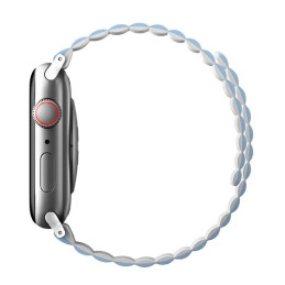 Uniq Revix dirželis, skirtas Apple Watch 1/ 2/ 3/ 4/ 5/ 6/ 7/ 8/ SE/ SE2/ Ultra 42/ 44/ 45/ 49mm – balta ir mėlyna