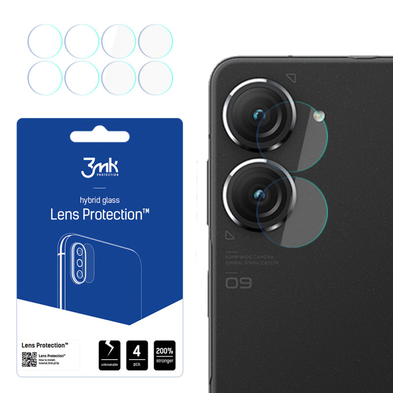 3mk Lens Protection™ hibridinis fotoaparato stiklas, skirtas Asus Zenfone 9