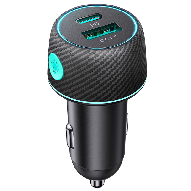 60W USB-C USB-A automobilinis įkroviklis Joyroom JR-CCN01 - juodas