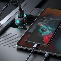 60W USB-C USB-A automobilinis įkroviklis Joyroom JR-CCN01 - juodas